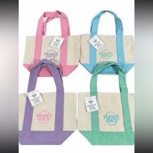 Trader Joe’s Pastel Canvas Tote Bag, set of 4